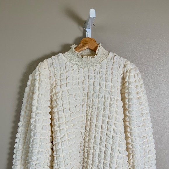 Anthropologie Endless Rose Textured Puff-Sleeve Blouse - Picture 8 of 16